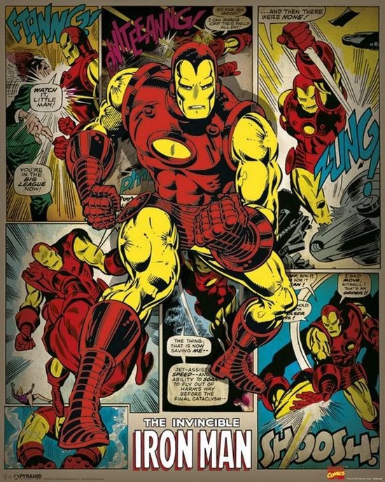 Pyramid Poster - Hole In The Wall Marvel Iron Man - 50 x 40 cm