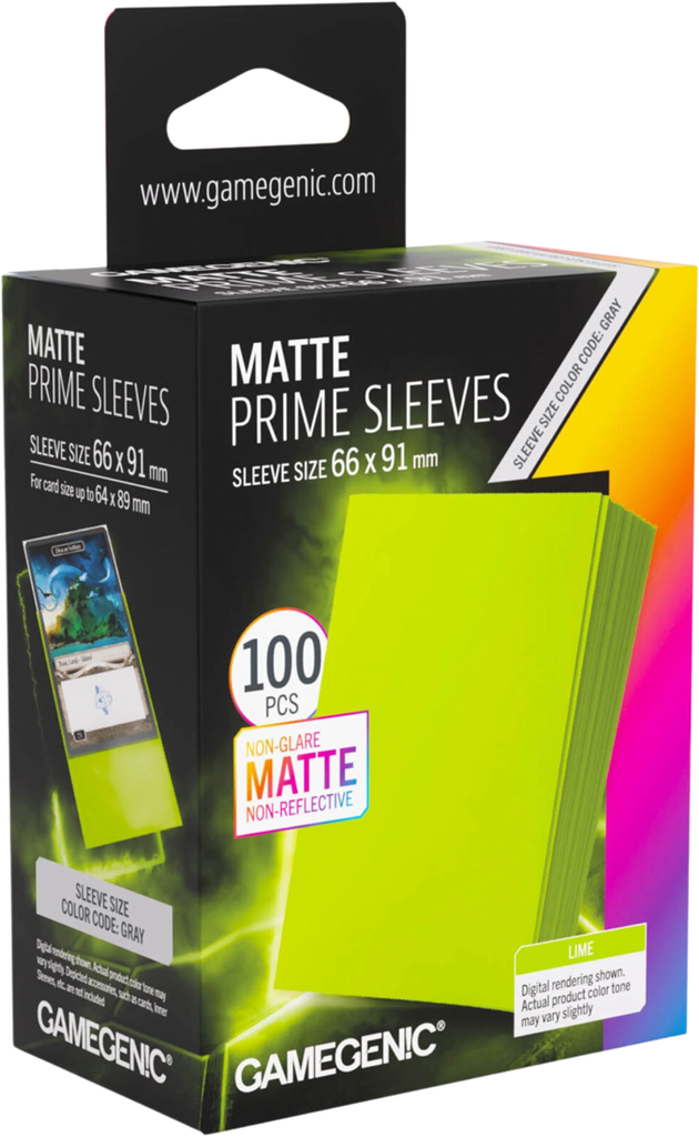 Gamegenic Matte Prime Lime Sleeves 66x91mm