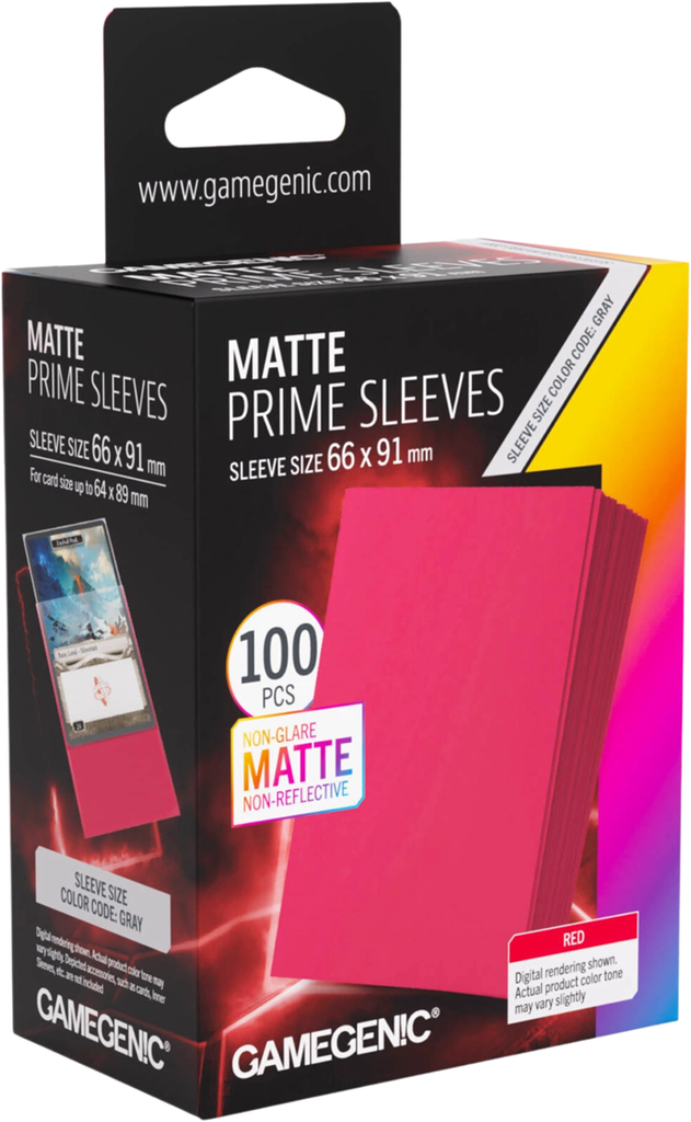 Gamegenic Matte Prime Red Sleeves 66x91mm