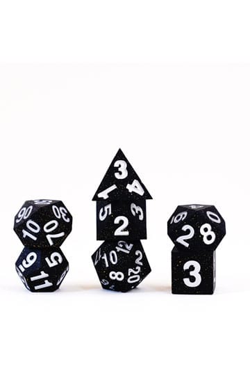 FanRoll Sharp Edge Silicone Dice Set Gold Scatter (7)