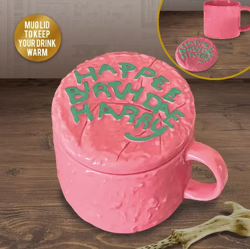Harry Potter - Happee Birthdae Cake Shaped Mug with Lid
