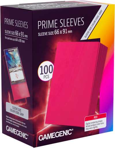 Gamegenic Prime Red Sleeves 66x91mm