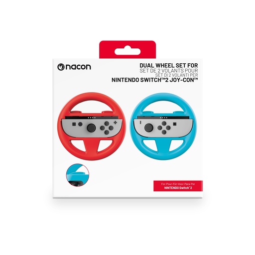 Nacon Set of 2 Joy-Con Racing Wheels - Red/Blue (Nintendo Switch 2)